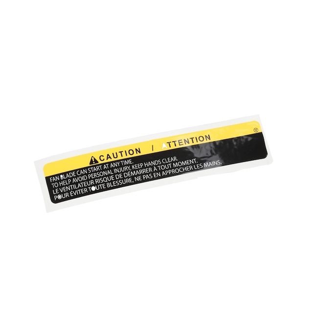 GM Genuine Parts Fan Blade Warning Label