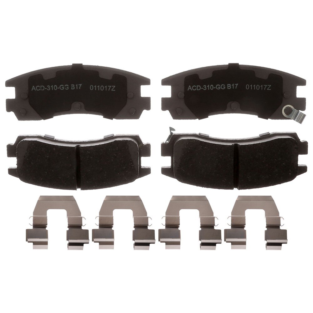 ACDelco Silver Ceramic Rear Disc Brake Pad Set with Clips