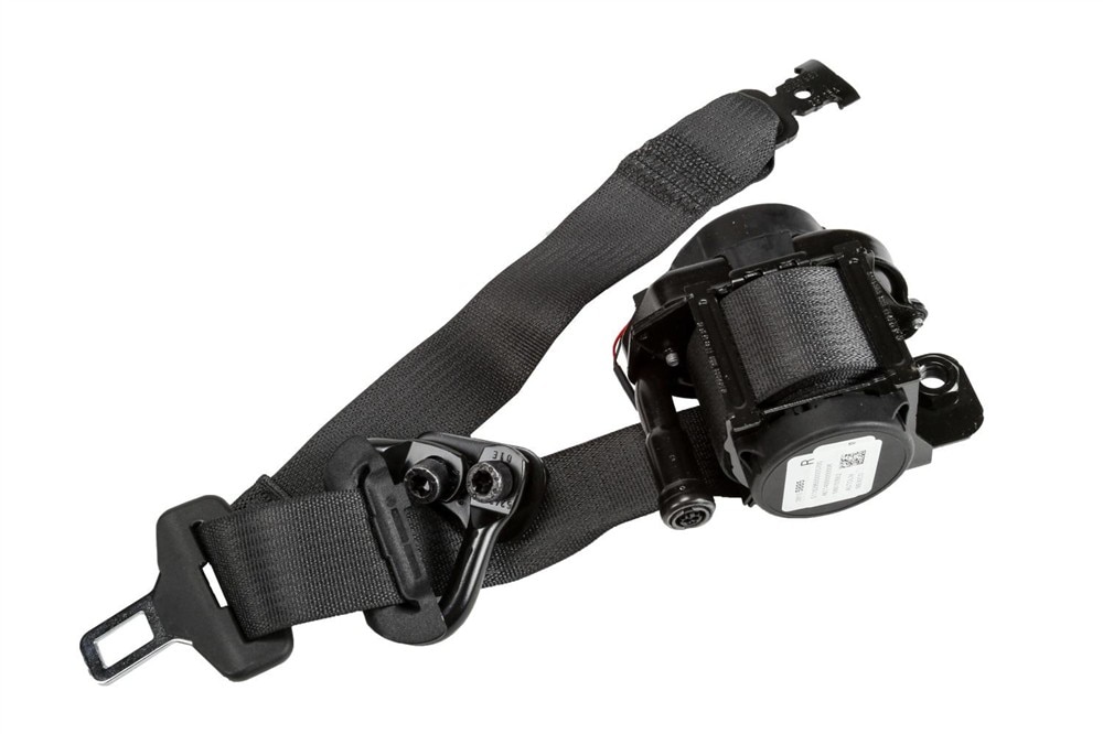 GM Genuine Parts Black Passenger Seat Belt with Retractor and Pre-Tensioner
