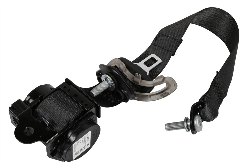 GM Genuine Parts Black/Platinum Rear Passenger Side Seat Belt with Retractor