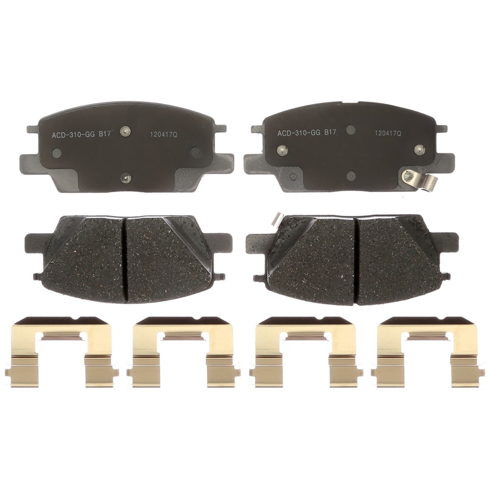 ACDelco Silver Ceramic Front Disc Brake Pad Set with Clips