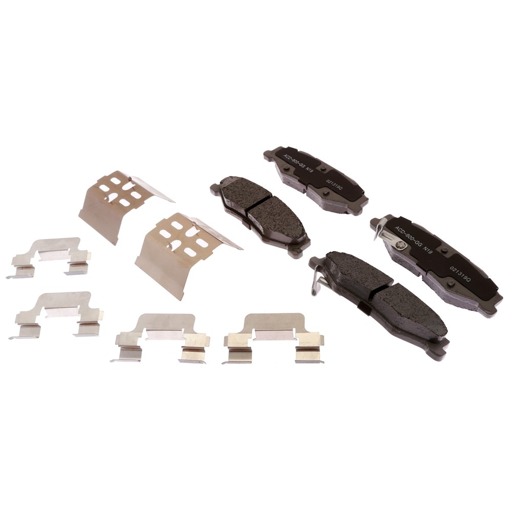 ACDelco Silver Ceramic Rear Disc Brake Pad Set with Clips
