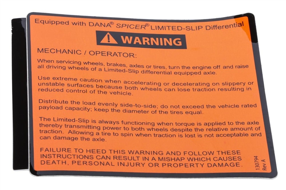 GM Genuine Parts Caution Label