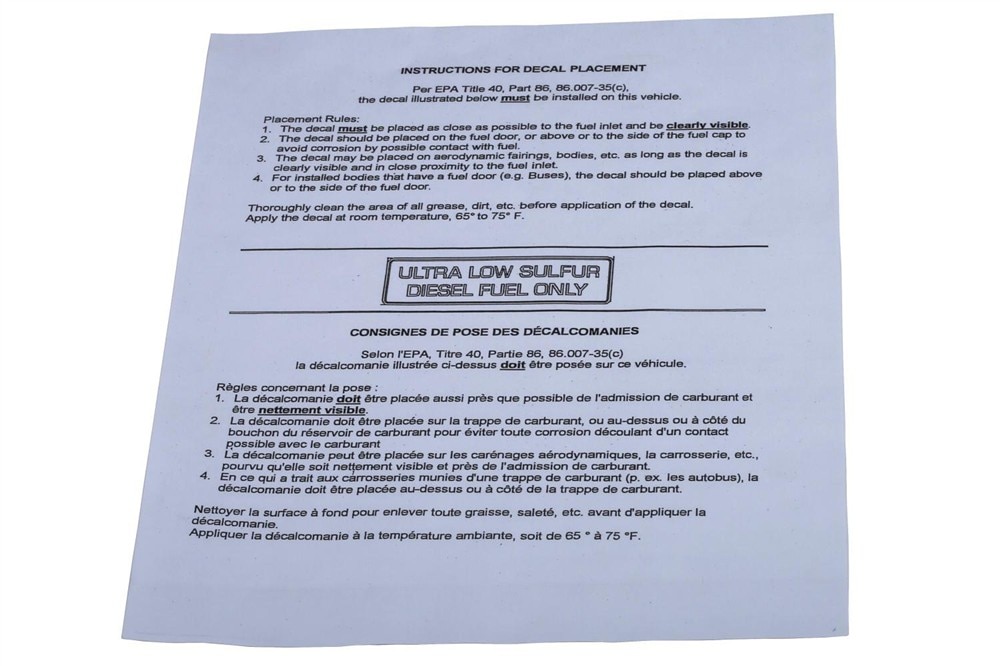 GM Genuine Parts Fuel Information Label