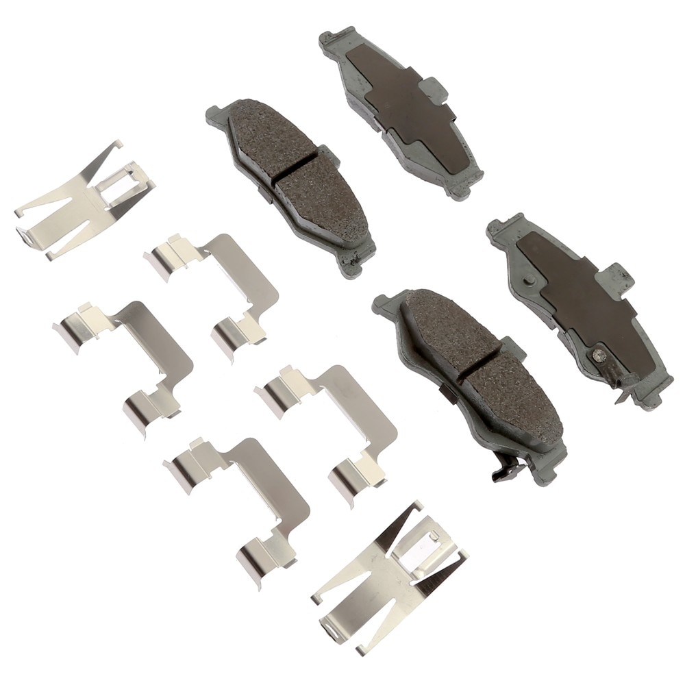 ACDelco Silver Ceramic Rear Disc Brake Pad Kit with Springs and Clips