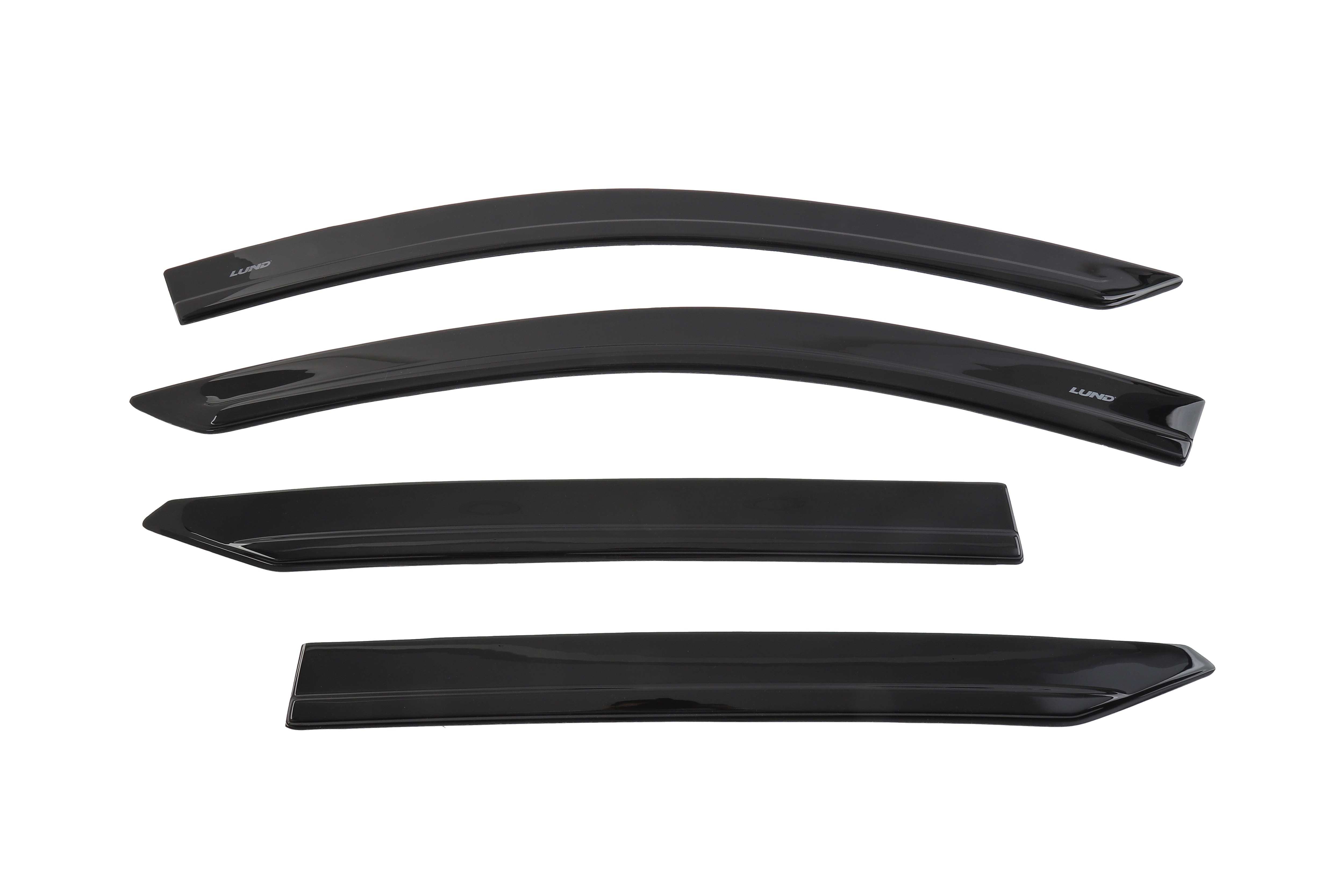 Low Profile Tape-On Side Window Deflectors in Smoke Black by LUND® - Associated Accessories