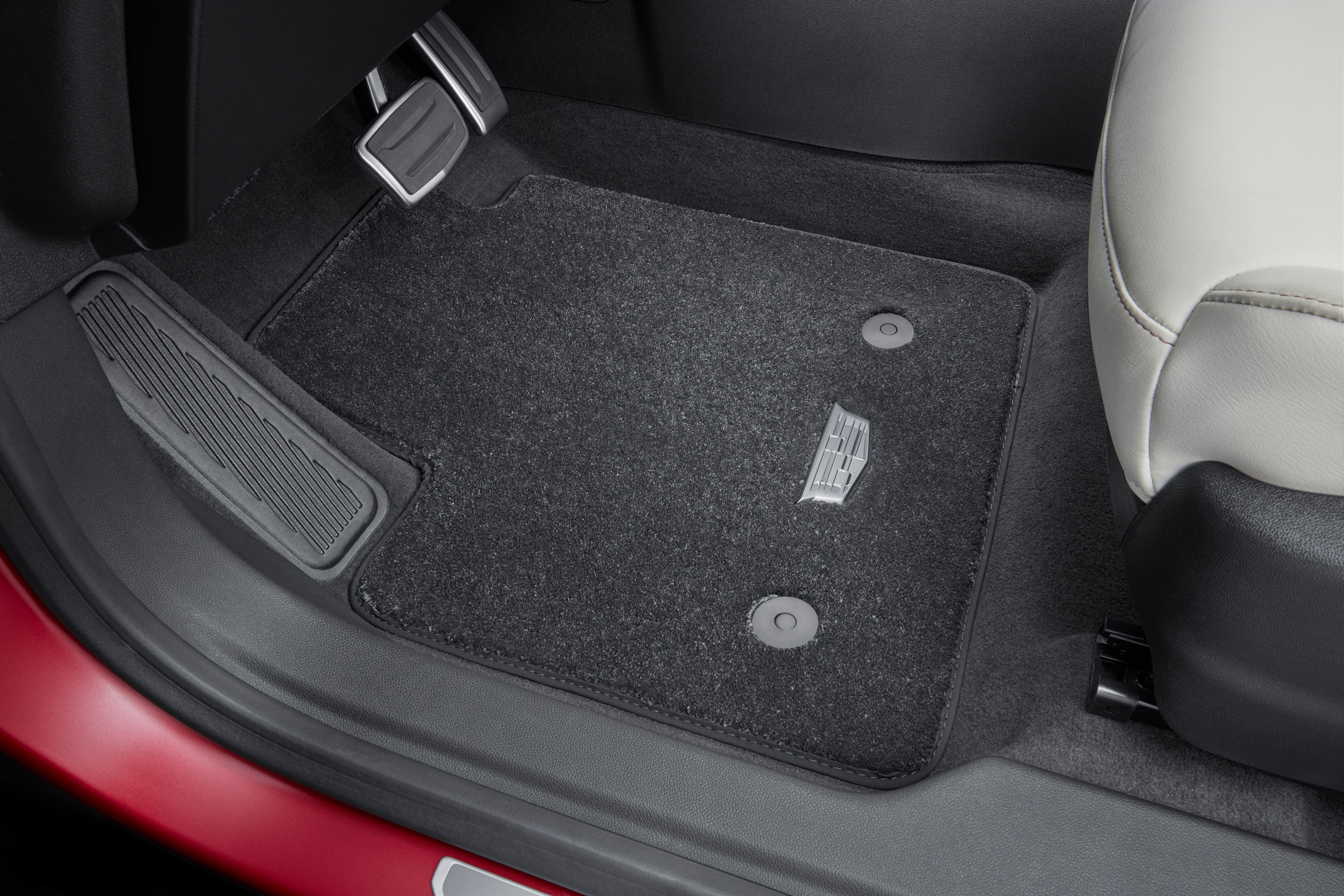 First- and Second-Row Premium Carpeted Floor Mats in Jet Black with Cadillac Logo
