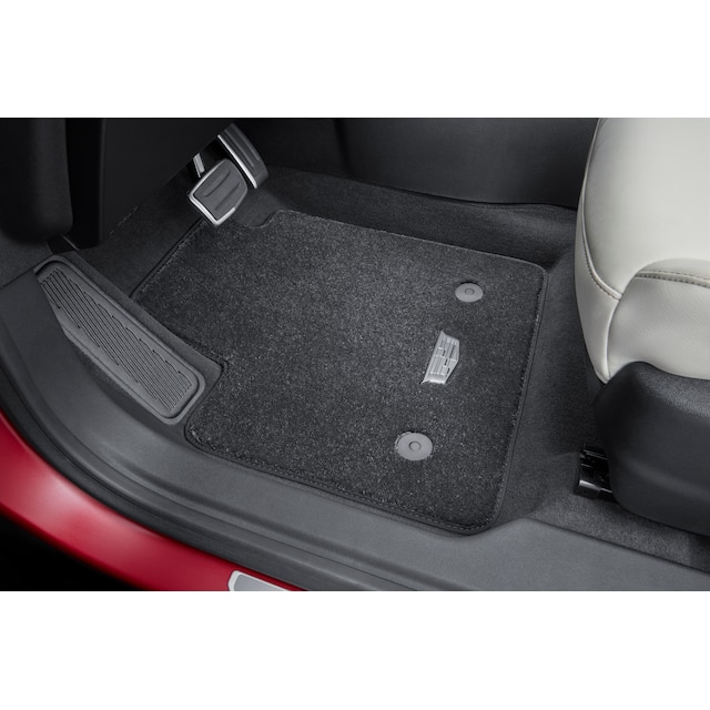 First- and Second-Row Premium Carpeted Floor Mats in Jet Black with Cadillac Logo