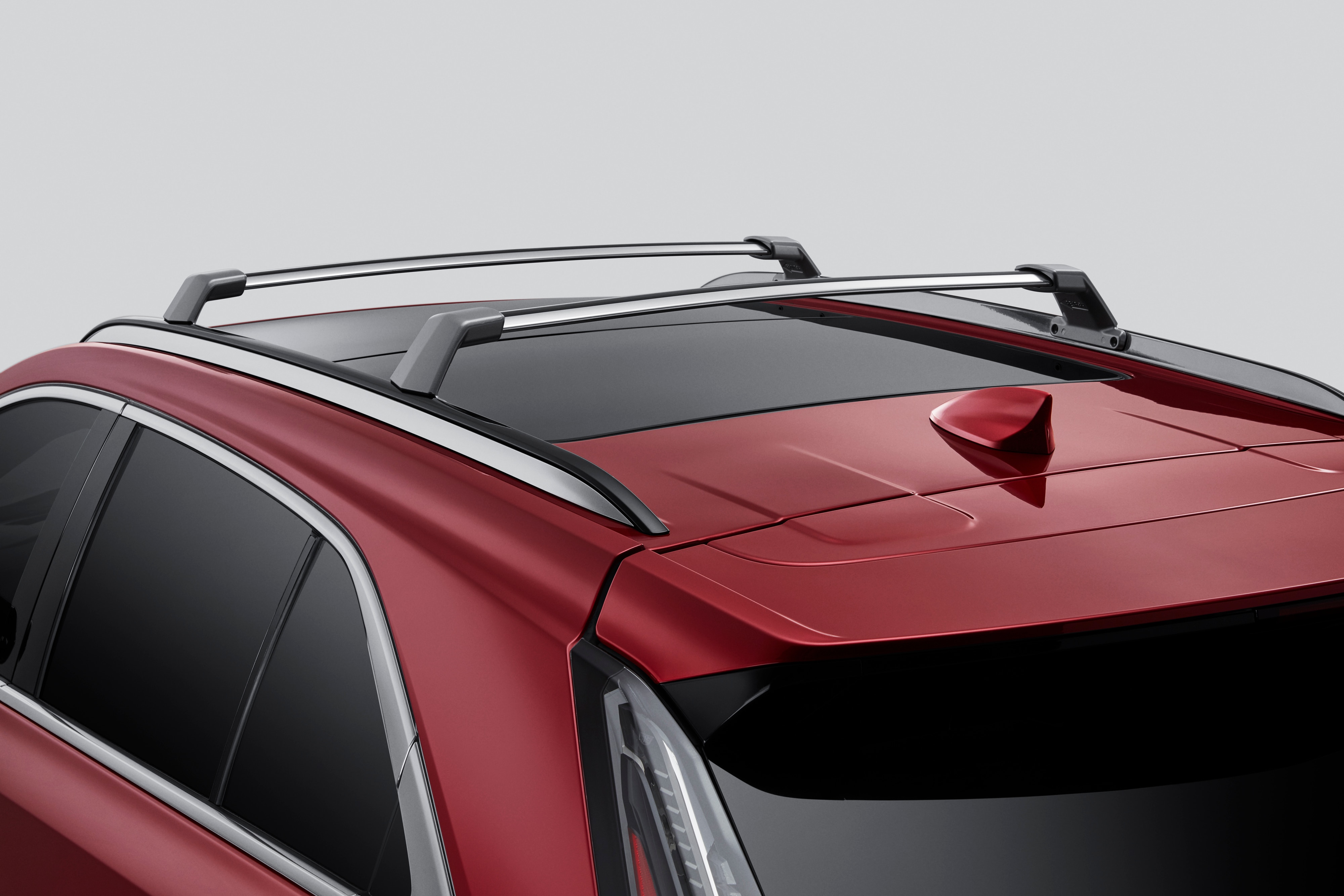 Cadillac Roof Rack Cross Rail Package in Satin Chrome