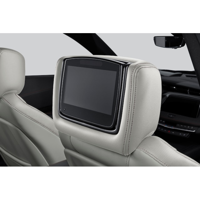 Rear-Seat Infotainment System with DVD Player in Light Wheat Leather with Jet Black Stitching
