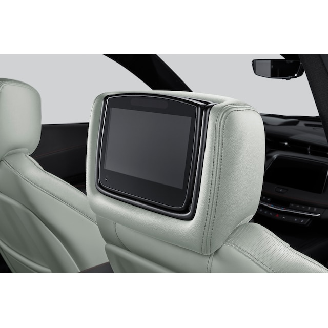 Rear-Seat Infotainment System with DVD Player in Light Platinum Leatherette with Jet Black Stitching