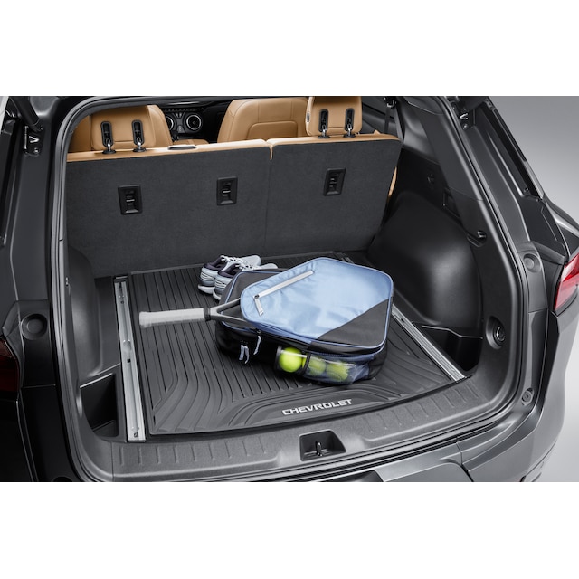 Premium All-Weather Cargo Area Mat in Jet Black with Chevrolet Script (for vehicles with Cargo Rails)