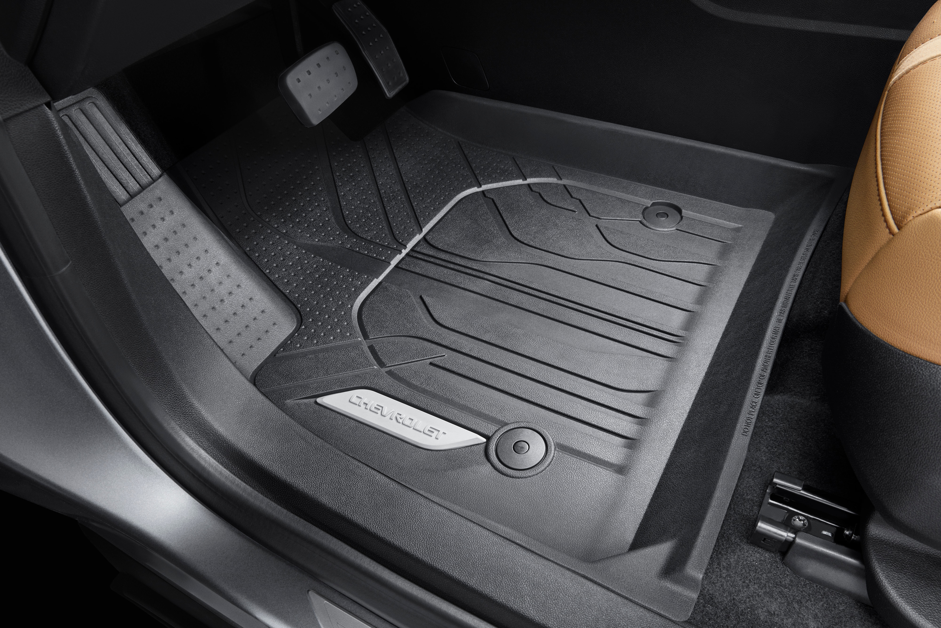 First-Row Premium All-Weather Floor Liner in Jet Black with Chevrolet Script