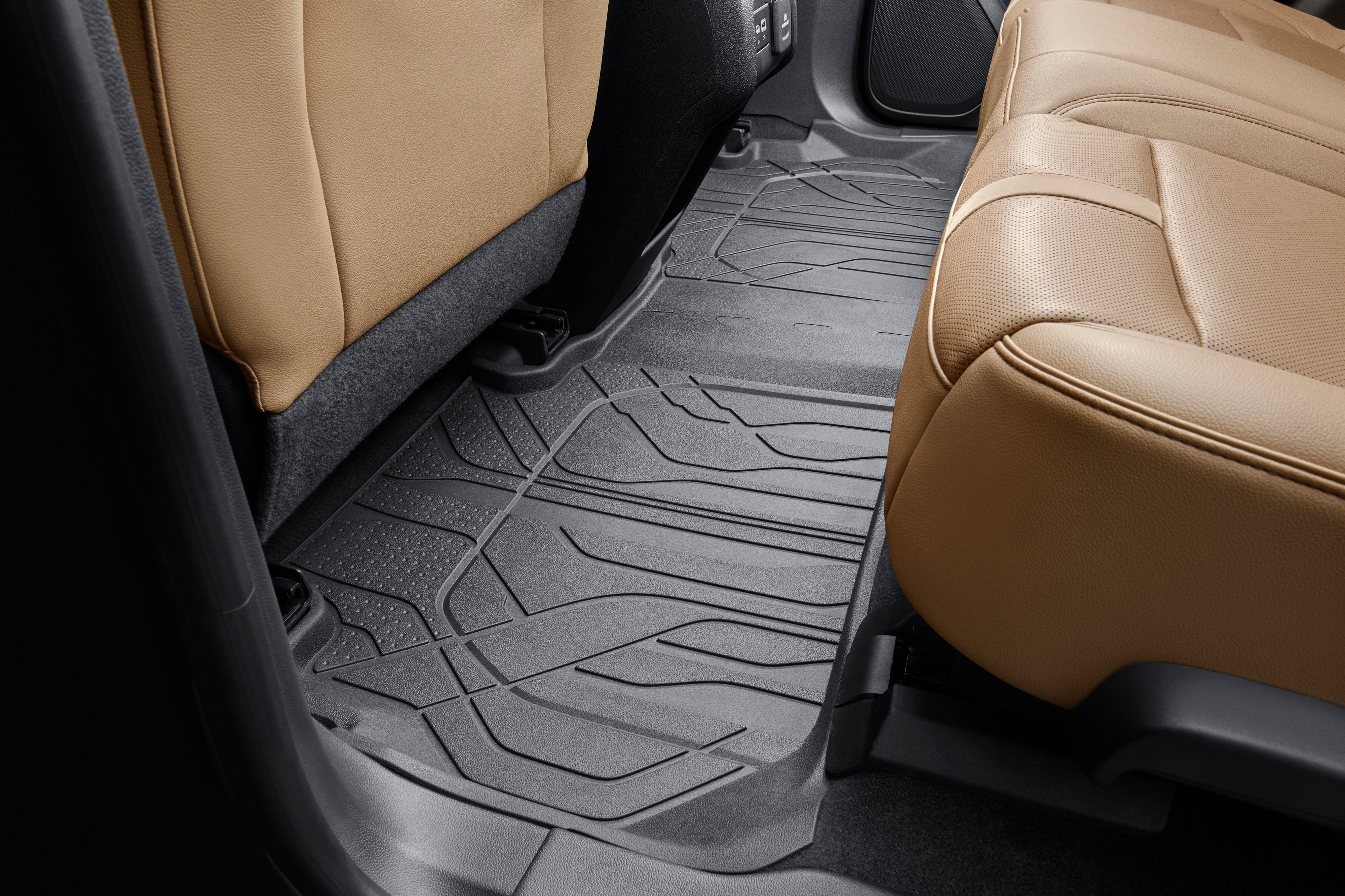Second-Row Interlocking Premium All-Weather Floor Liners in Jet Black