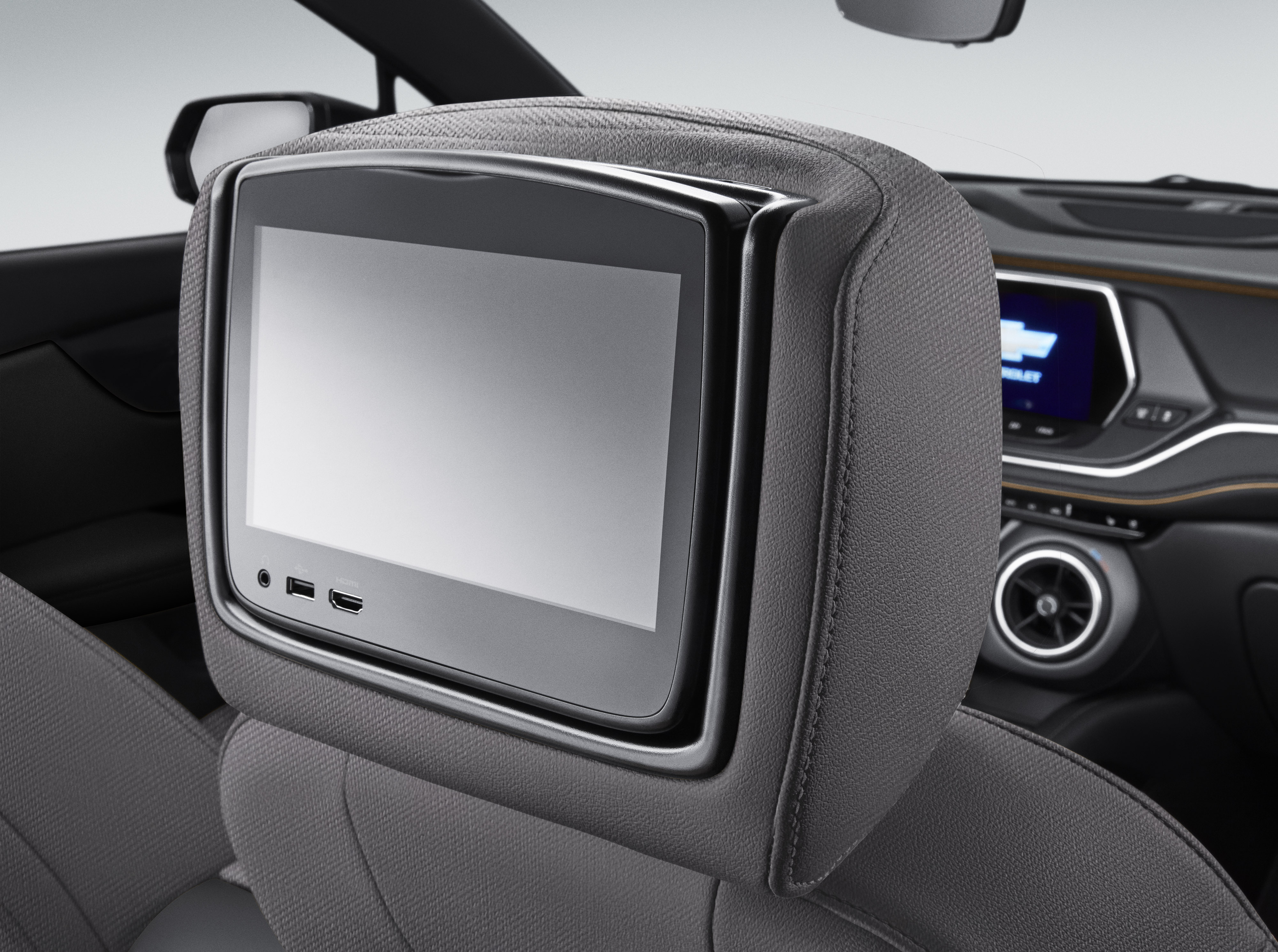 Rear-Seat Infotainment System in Dark Galvanized Cloth with Light Galvanized Accents