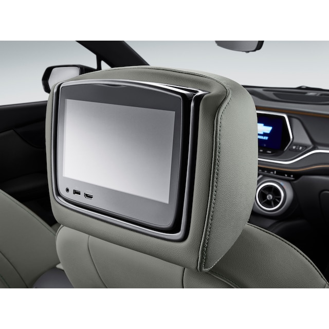 Rear Seat Infotainment System In Dark Galvanized Leather with Light Galvanized Accents