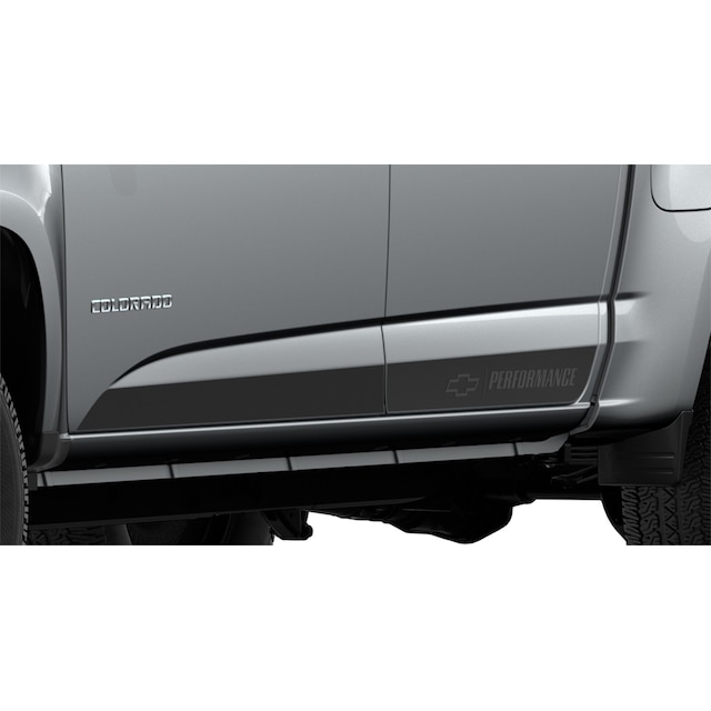 Extended Cab Body Side Decal Package in Low-Gloss Black with Chevrolet Performance Logo