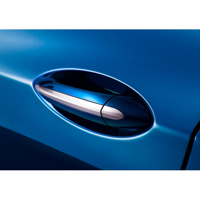 Front and Rear Exterior Door Handles in Kinetic Blue Metallic