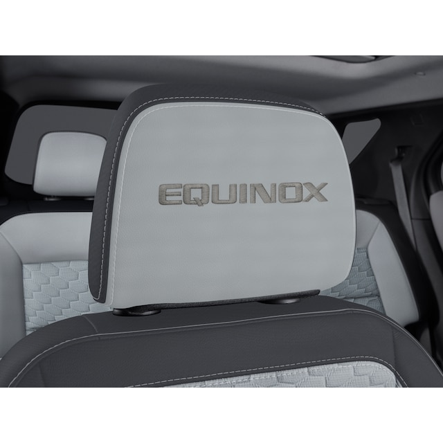 Cloth Headrest in Medium Ash Gray with Embroidered Equinox Script
