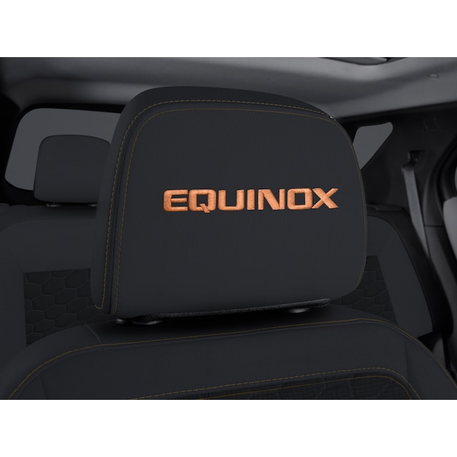 Cloth Headrest in Jet Black with Embroidered Equinox Script