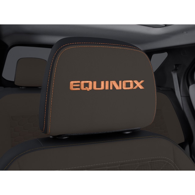Cloth Headrest in Cinnamon with Embroidered Equinox Script