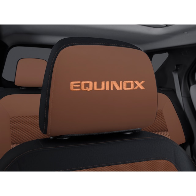 Vinyl Headrest in Brandy with Embroidered Equinox Script