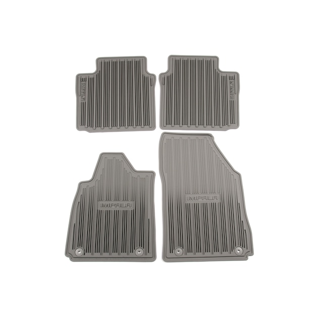 First- and Second-Row Premium All-Weather Floor Mats in Dark Titanium with Impala Script