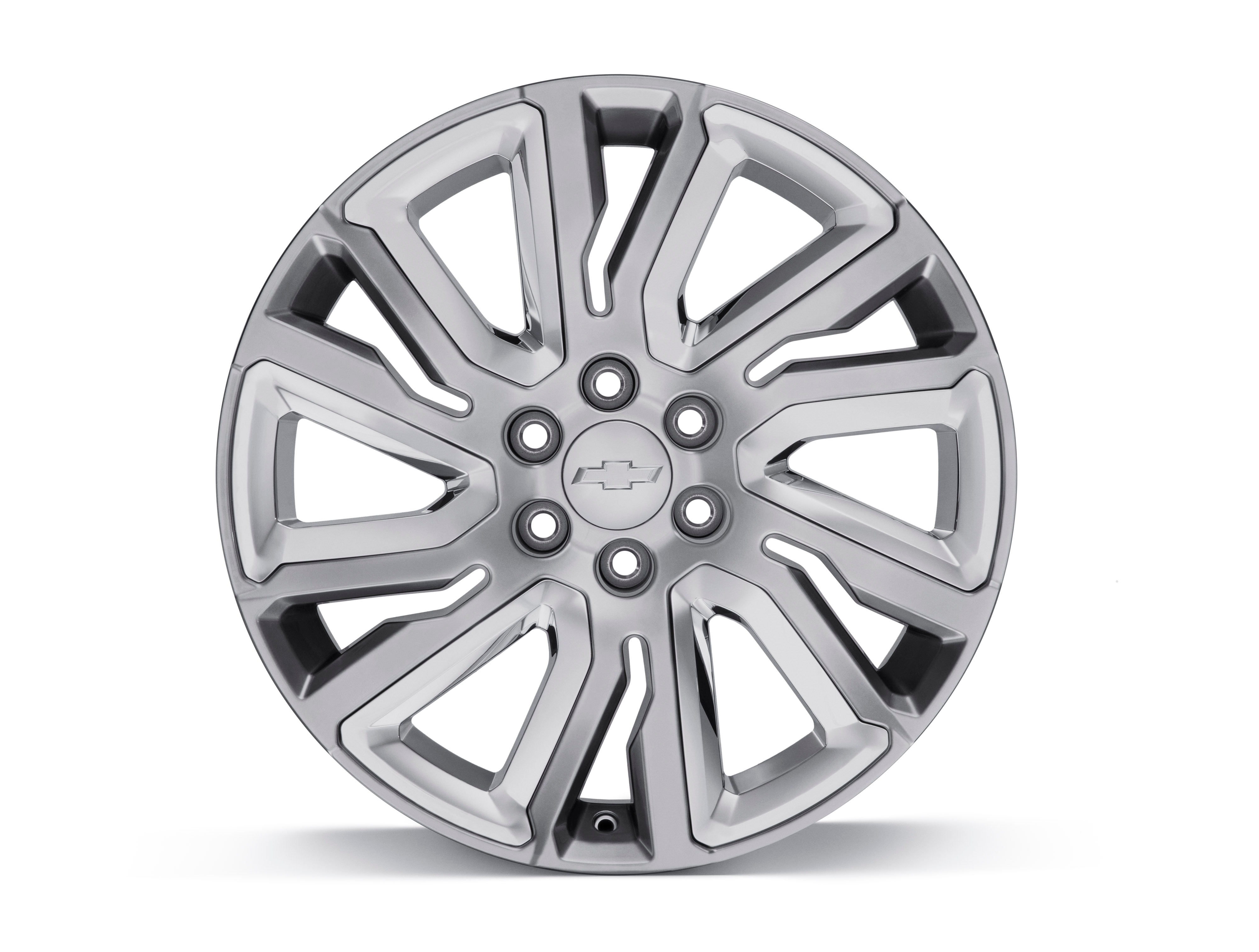 22x9-Inch Aluminum 6-Split-Spoke Wheel in Midnight Silver with