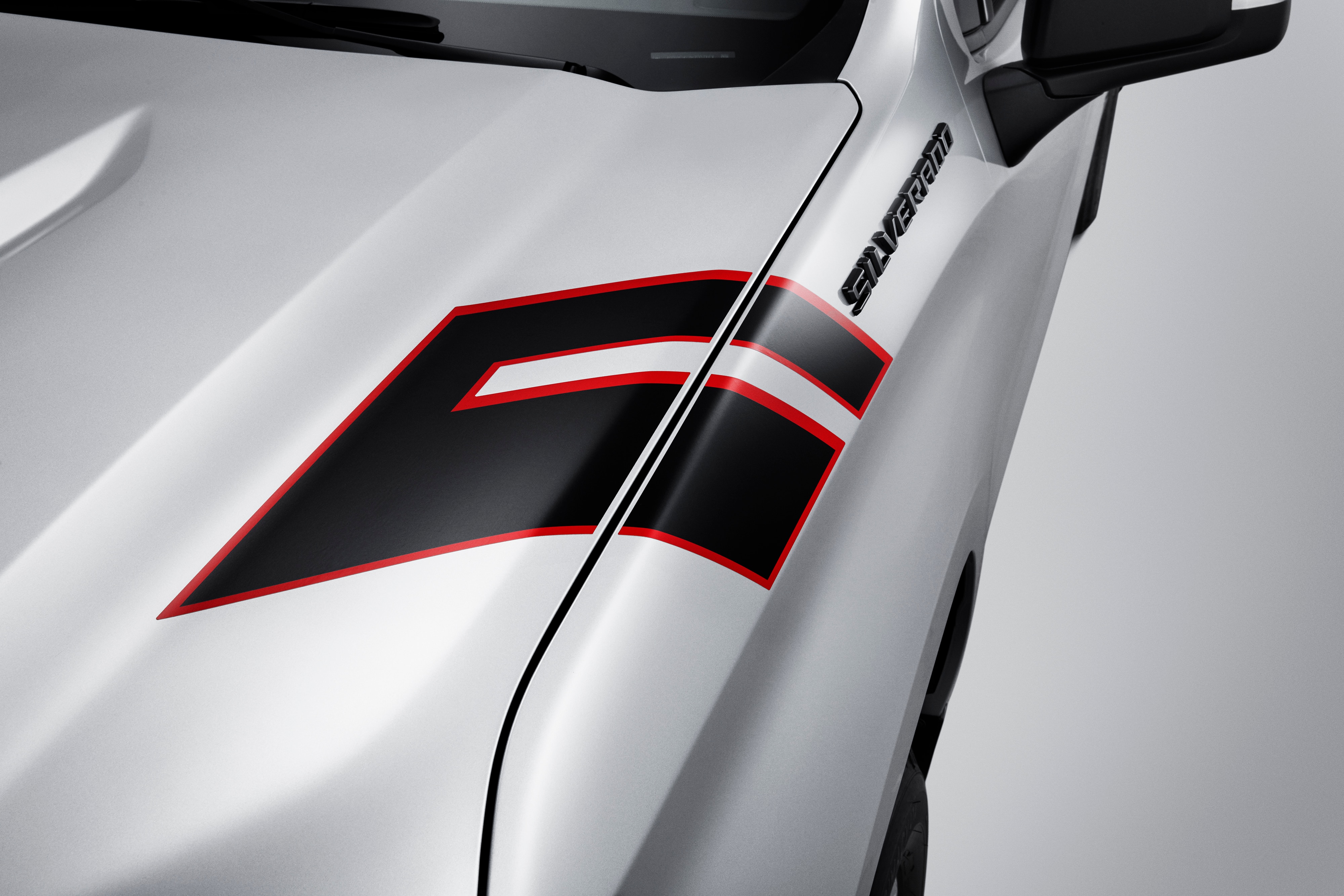 Fender Hash Mark Decal Package in Dark Grey with Red Outline