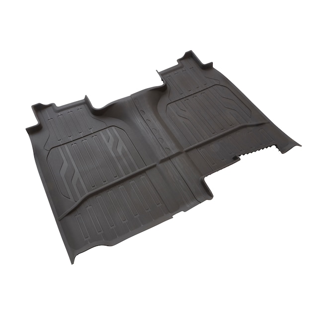 Double Cab Second-Row Interlocking Premium All-Weather Floor Liner in Very Dark Atmosphere
