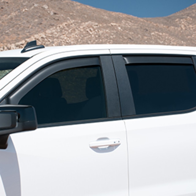 Crew Cab In-Channel Door Window Weather Deflectors in Dark Smoke by EGR® - Associated Accessories