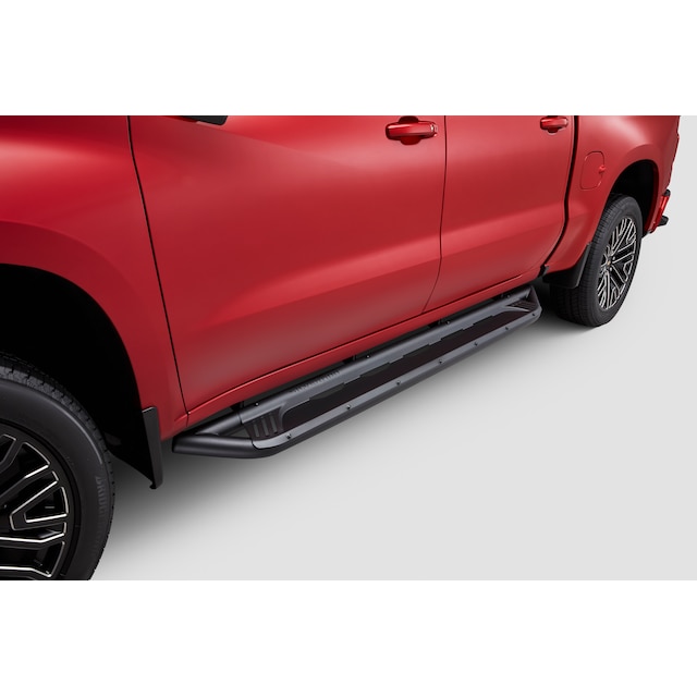 Double Cab Sport Step Assist Steps in Black with Silverado Script