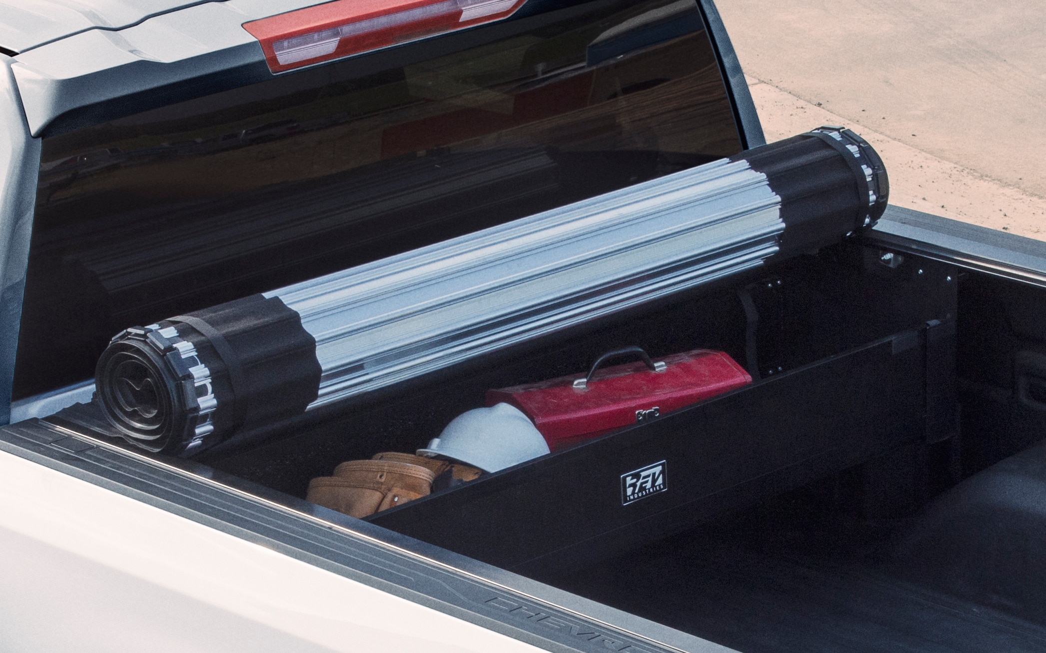 Long Bed Hard Rolling Truck Bed Cover in Black by Advantage® - Associated Accessories