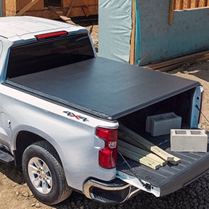 Short Bed Soft Roll-Up Truck Bed Cover in Black by Advantage® - Associated Accessories