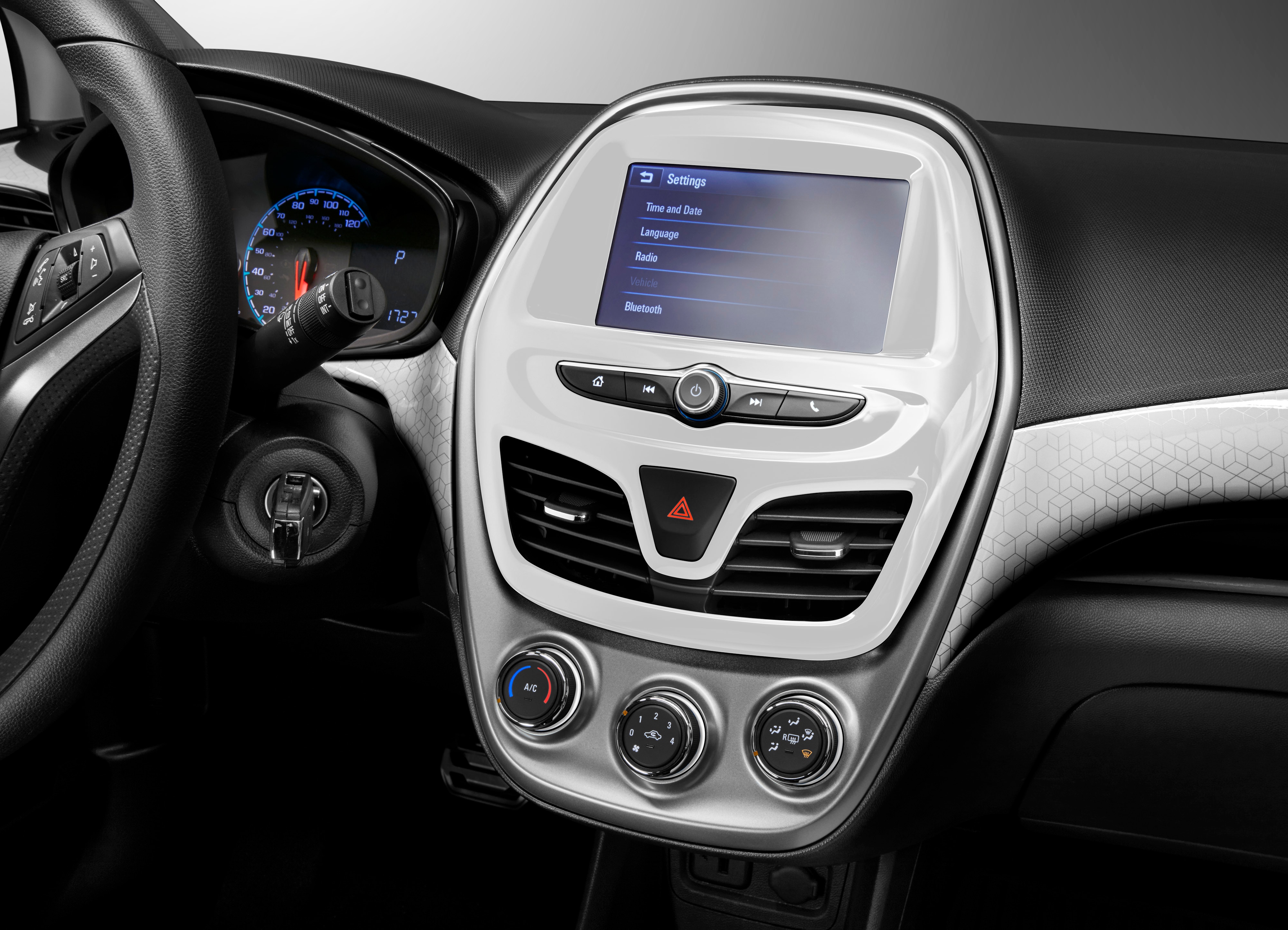 Instrument Panel Trim Plate in White with Chrome Accents