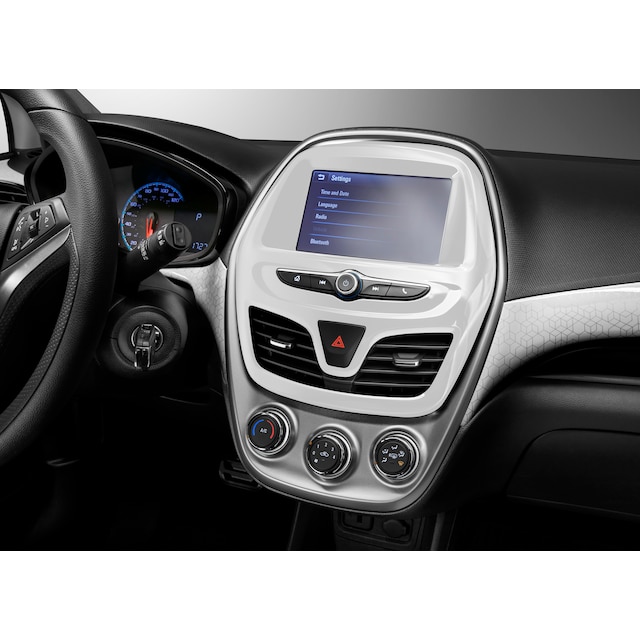 Instrument Panel Trim Plate in White with Chrome Accents