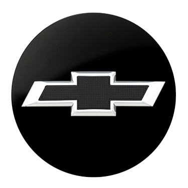Center Cap in Black with Silver-Outlined Bowtie Logo