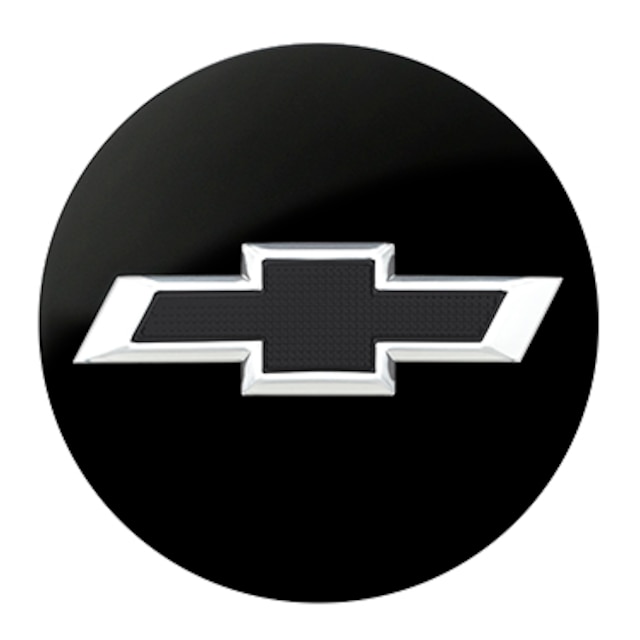 Center Cap in Black with Silver-Outlined Bowtie Logo