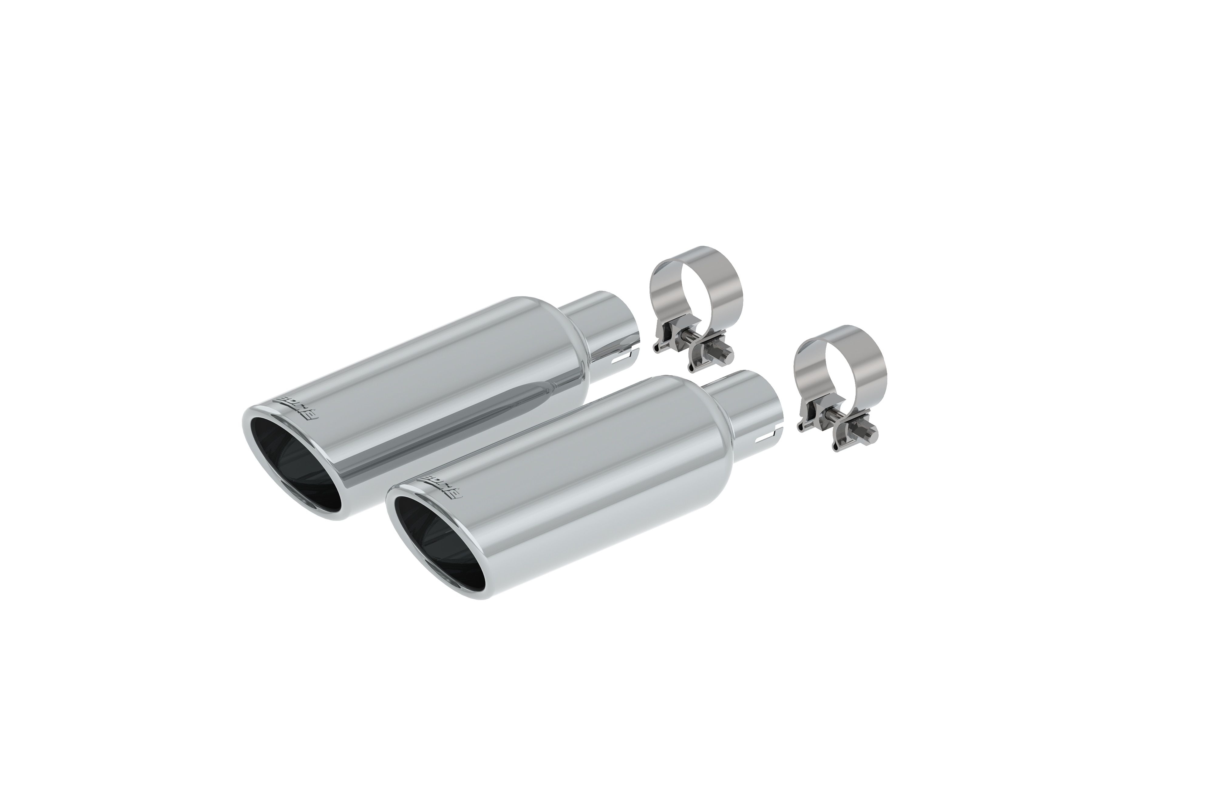Bright Chrome Dual Exit Exhaust Tip Set by Borla® - Associated Accessories