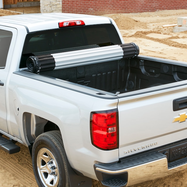 Long Bed Hard Rolling Truck Bed Cover in Black by Advantage® - Associated Accessories