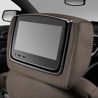 Rear-Seat Infotainment System in Jet Black Cloth with Shale Stitching