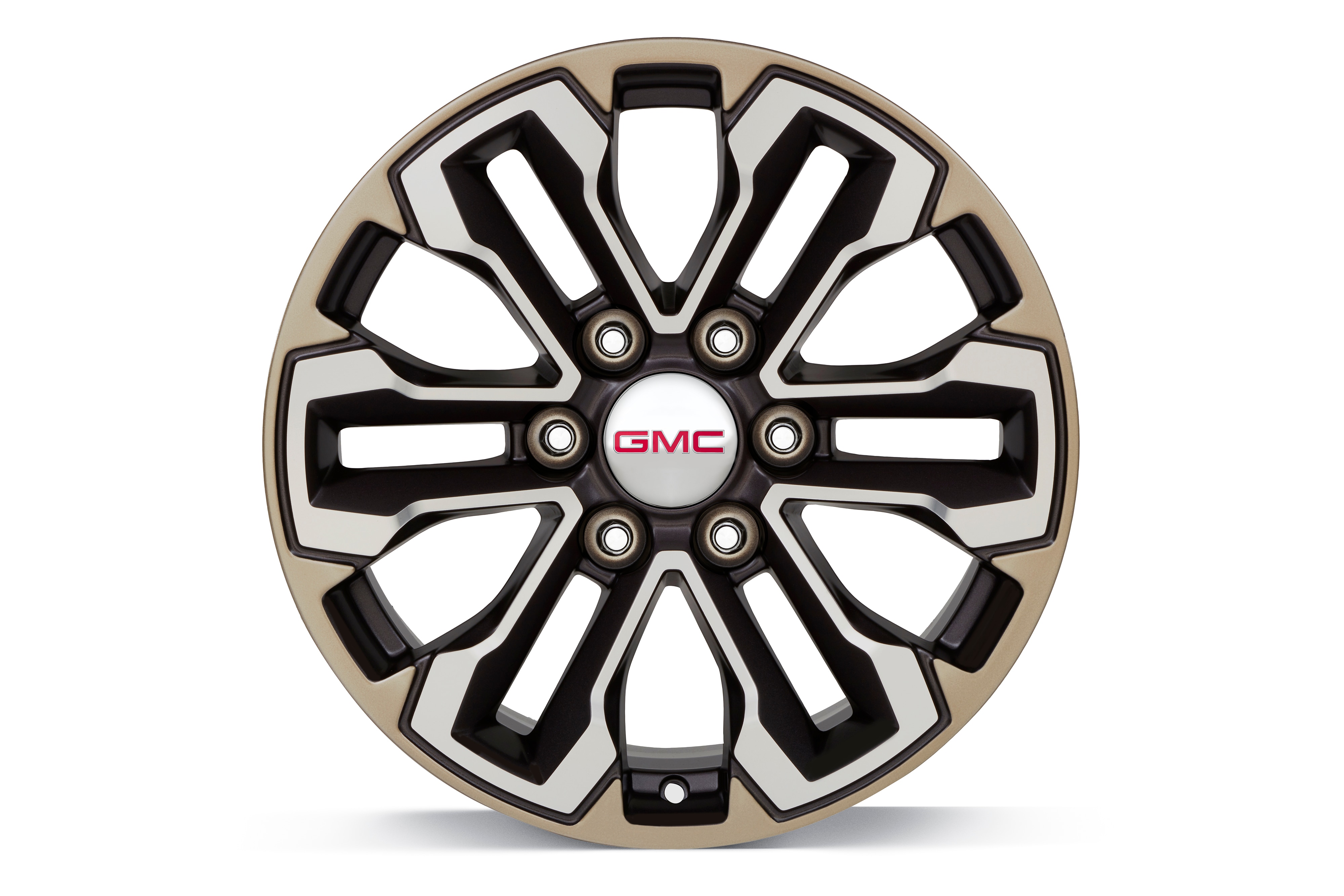 18x8.5-Inch Aluminum Multi-Spoke Wheel Package in Satin Graphite with Gold Oxide Finish and Machined Face