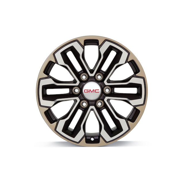 18x8.5-Inch Aluminum Multi-Spoke Wheel Package in Satin Graphite with Gold Oxide Finish and Machined Face