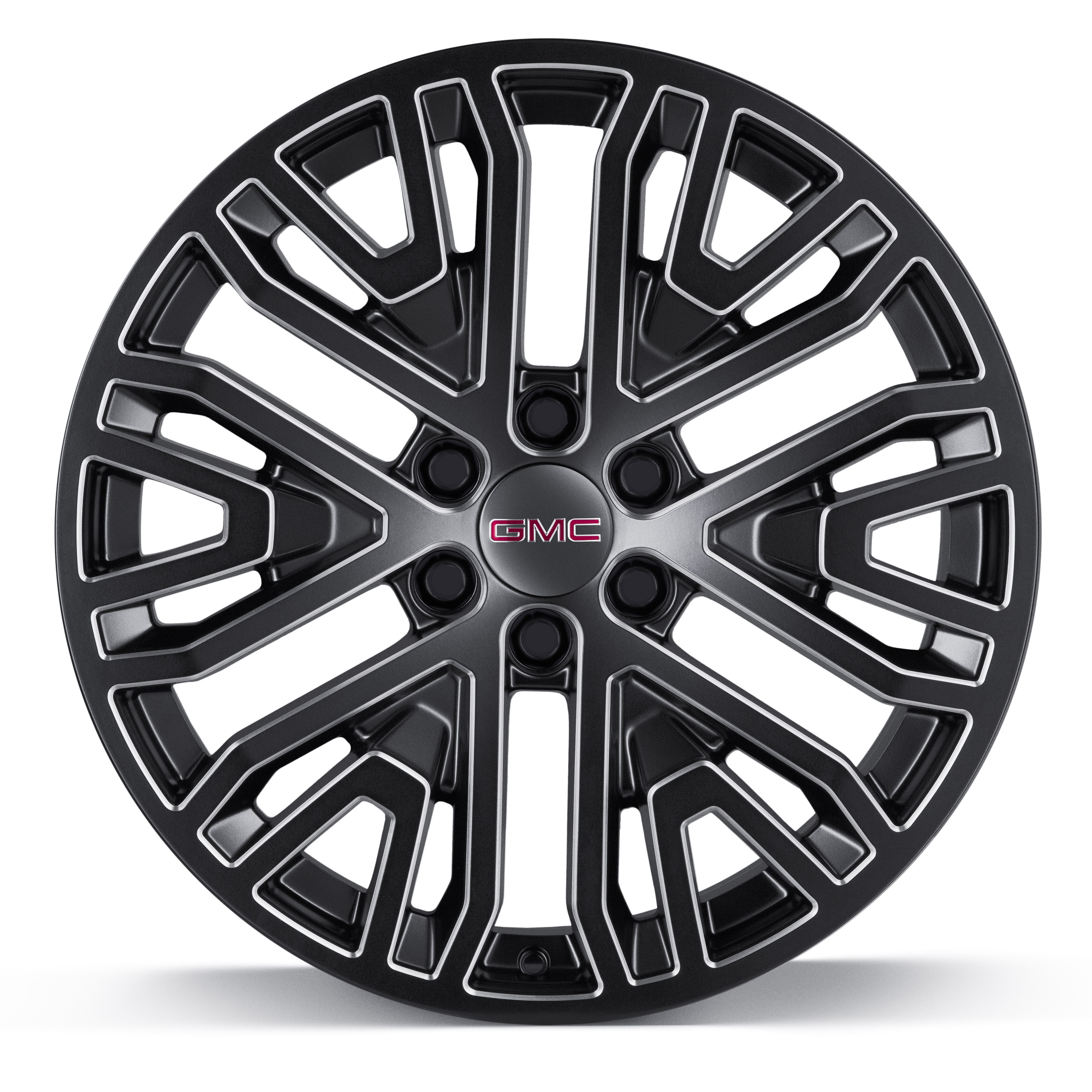 22 x 9-Inch 6-Split-Spoke Wheel Package in Low Gloss Black with Machined Accents