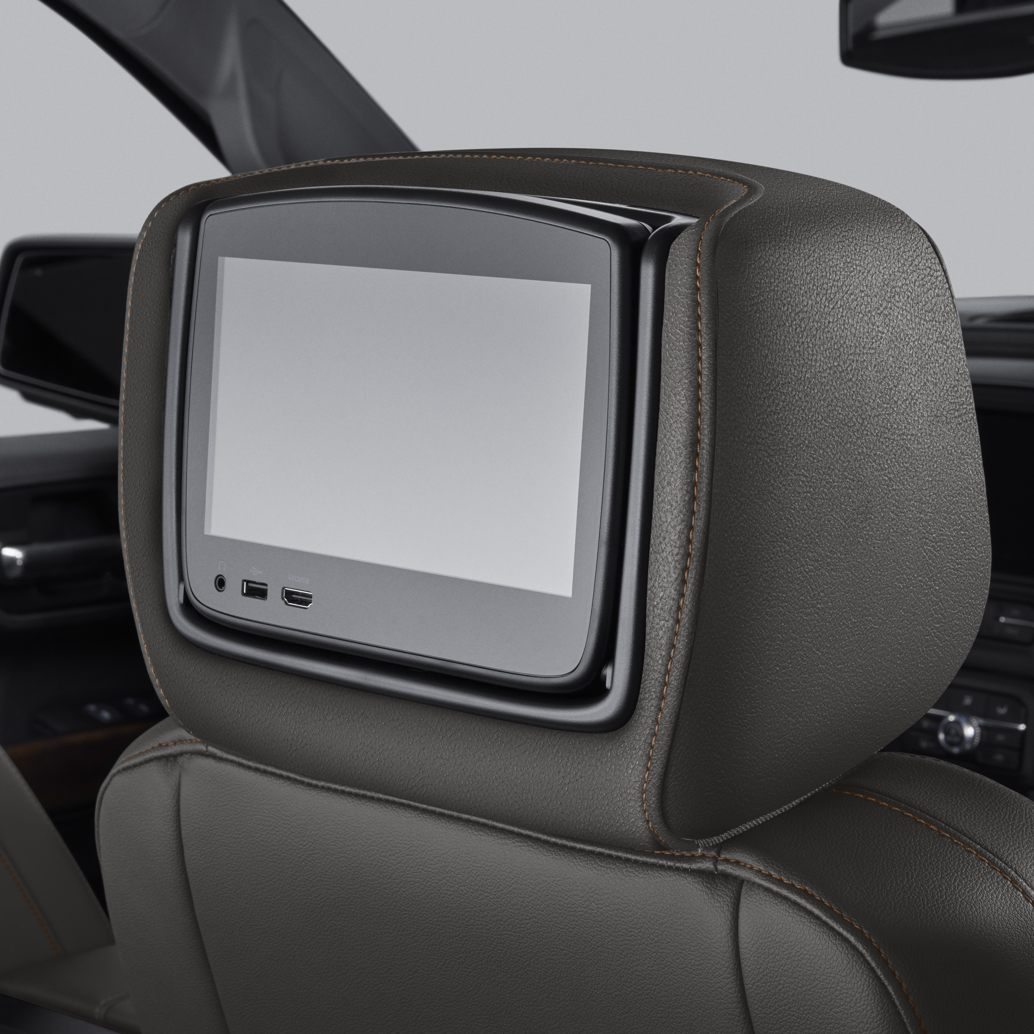 Rear-Seat Infotainment System with DVD Player in Jet Black Leather with AT4 Logo