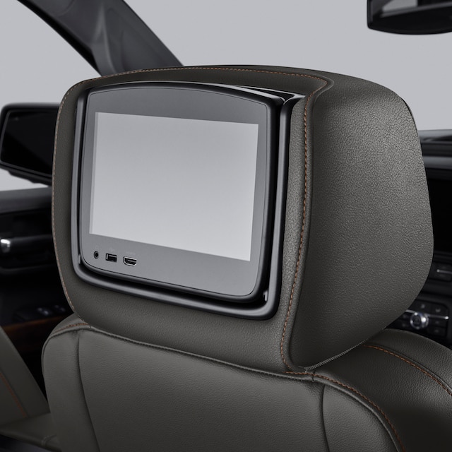 Rear-Seat Infotainment System with DVD Player in Jet Black Leather with AT4 Logo