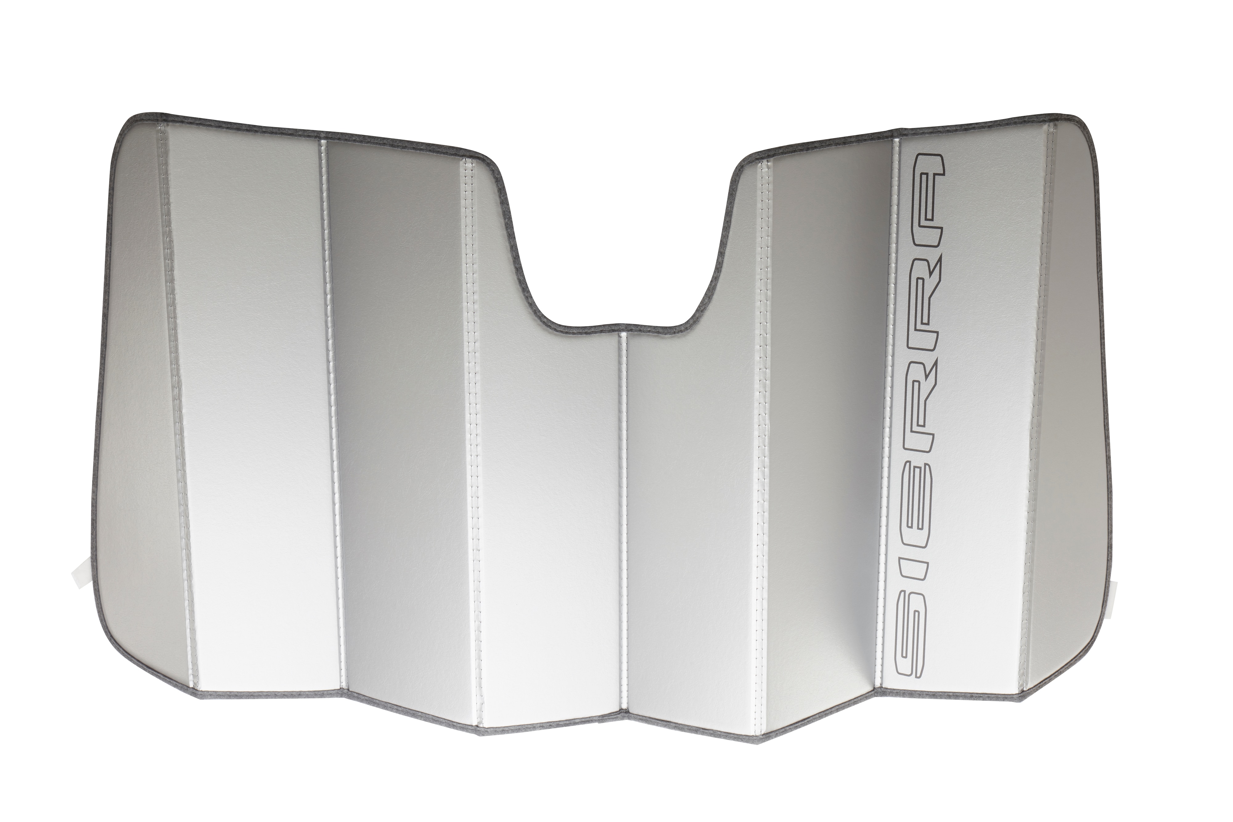 Front Reflective Windshield Sunshade Package in Gray with Dark Sierra Script