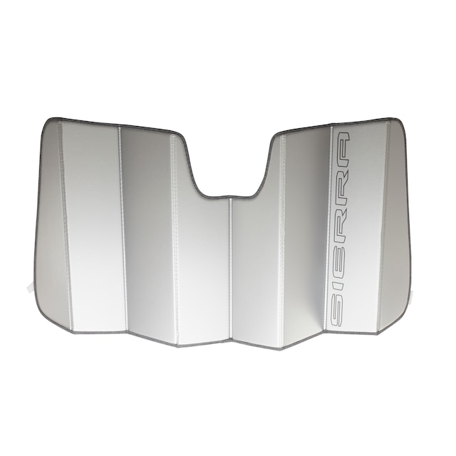 Front Reflective Windshield Sunshade Package in Gray with Dark Sierra Script