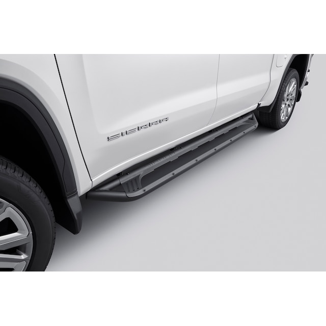 Crew Cab Sport Step Assist Steps in Black with Sierra Script