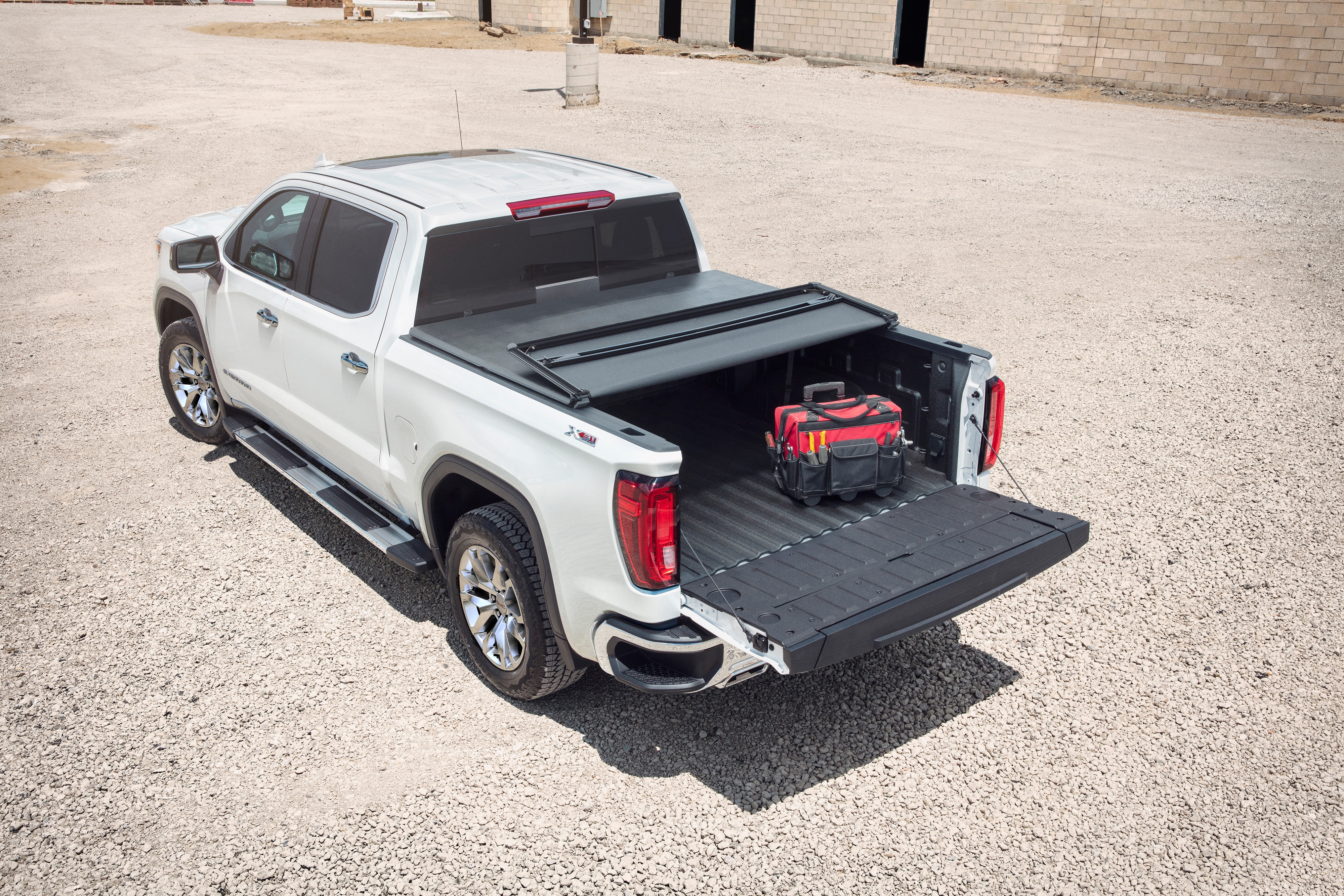 Short Bed Soft Folding Truck Bed Cover in Black (for Models with CarbonPro™ Bed) by Advantage® - Associated Accessories